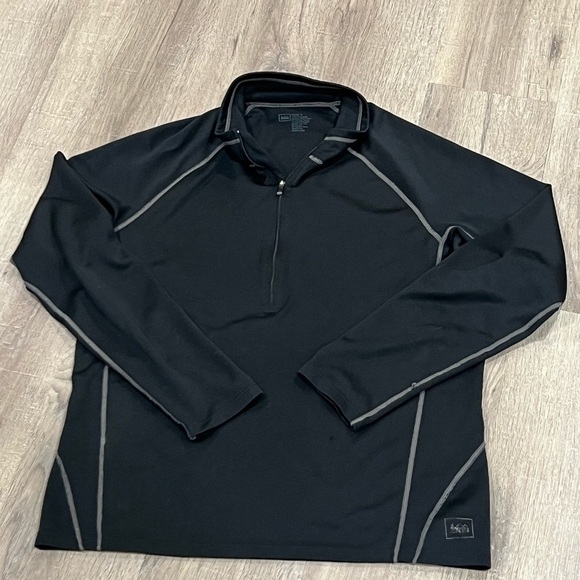 REI Large Thermal Half Zip Black Layer Sweater Pullover Hiking Tactical Top - Picture 2 of 6